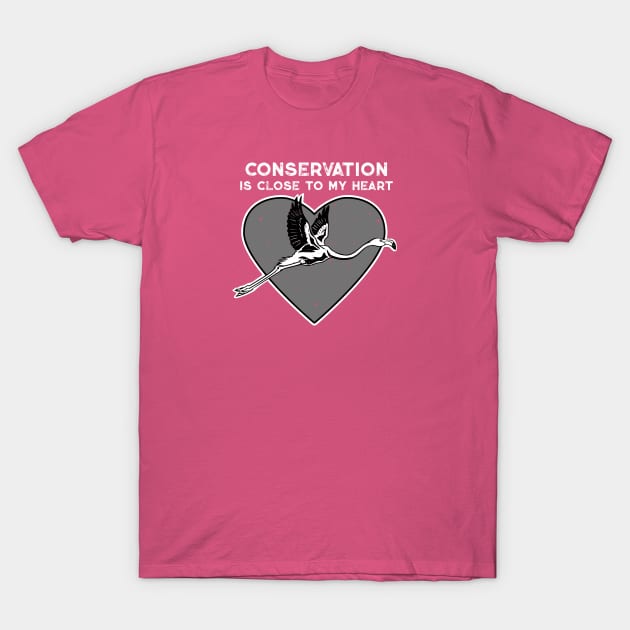 Flamingo Conservation Heart T-Shirt by Peppermint Narwhal